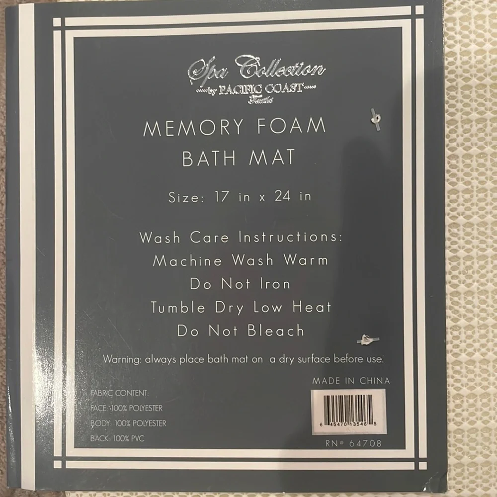 Spa Collection Pacific Coast Memory Foam Bath Mat